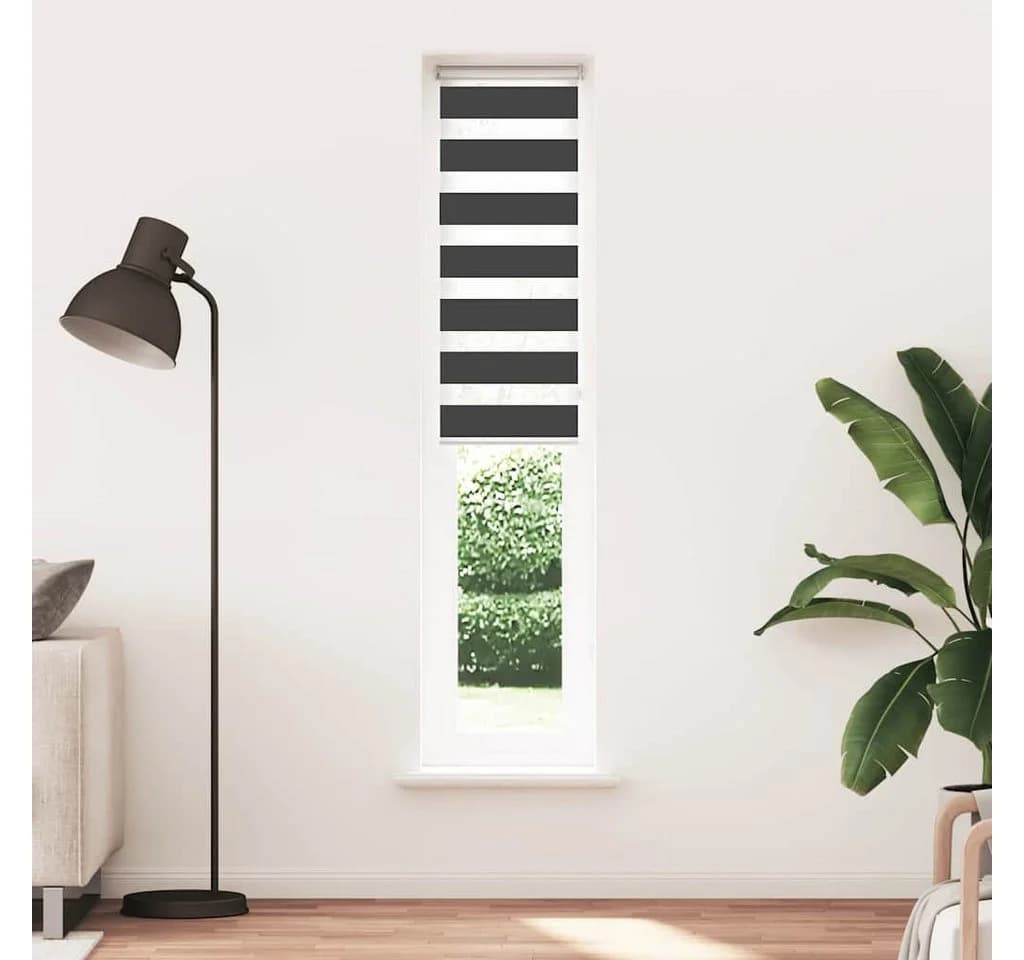 VIDAXL Doppelrollo Schwarz 40x230 cm Zebra-Jalousie Polyester