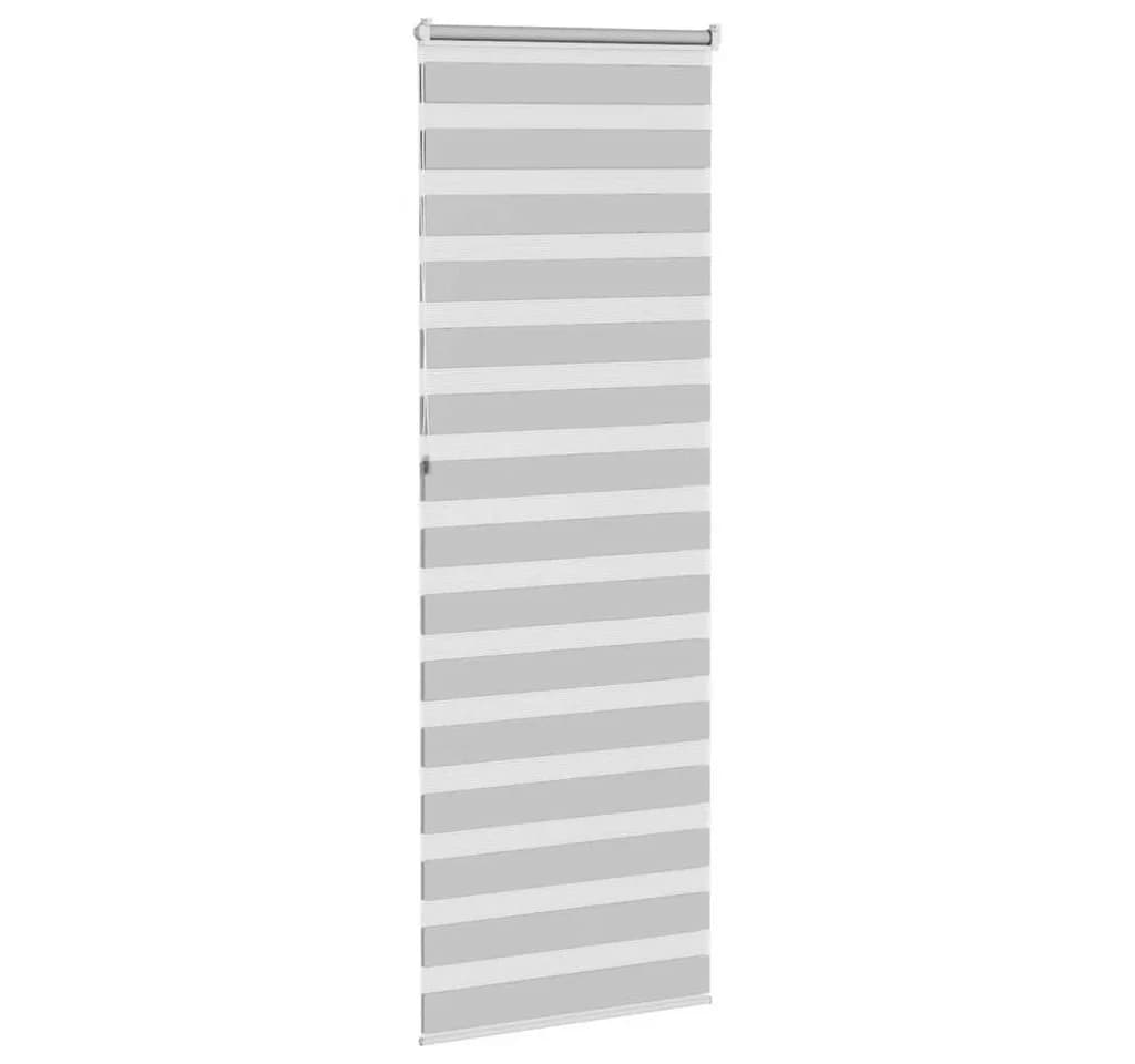 vidaXL Doppelrollo Zebra-Rollo Hellgrau Polyester Sichtschutz - Bild 4