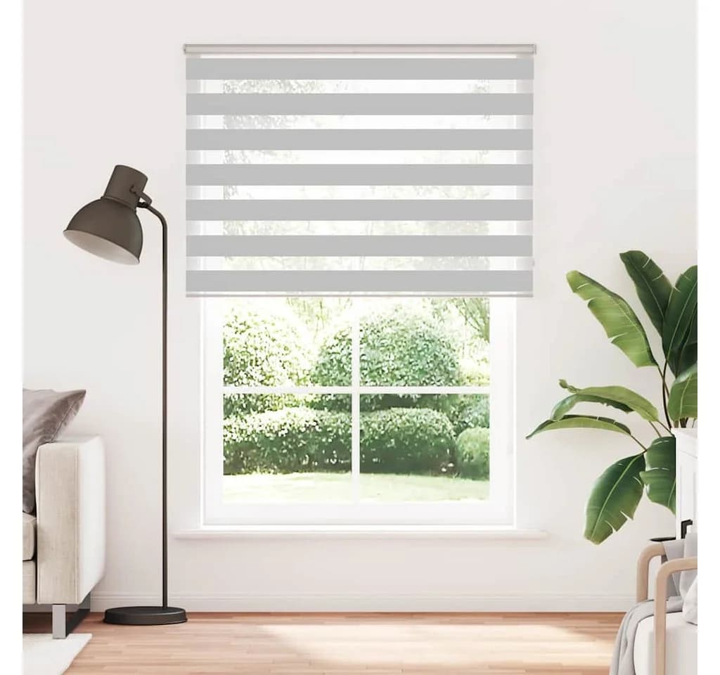 vidaXL Zebra-Rollo Doppelrollo Hellgrau 160x230 cm Polyester
