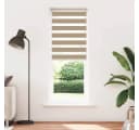 vidaXL Doppelrollo Sandbraun 70x230 cm Polyester Zebra-Jalousie Bild 1