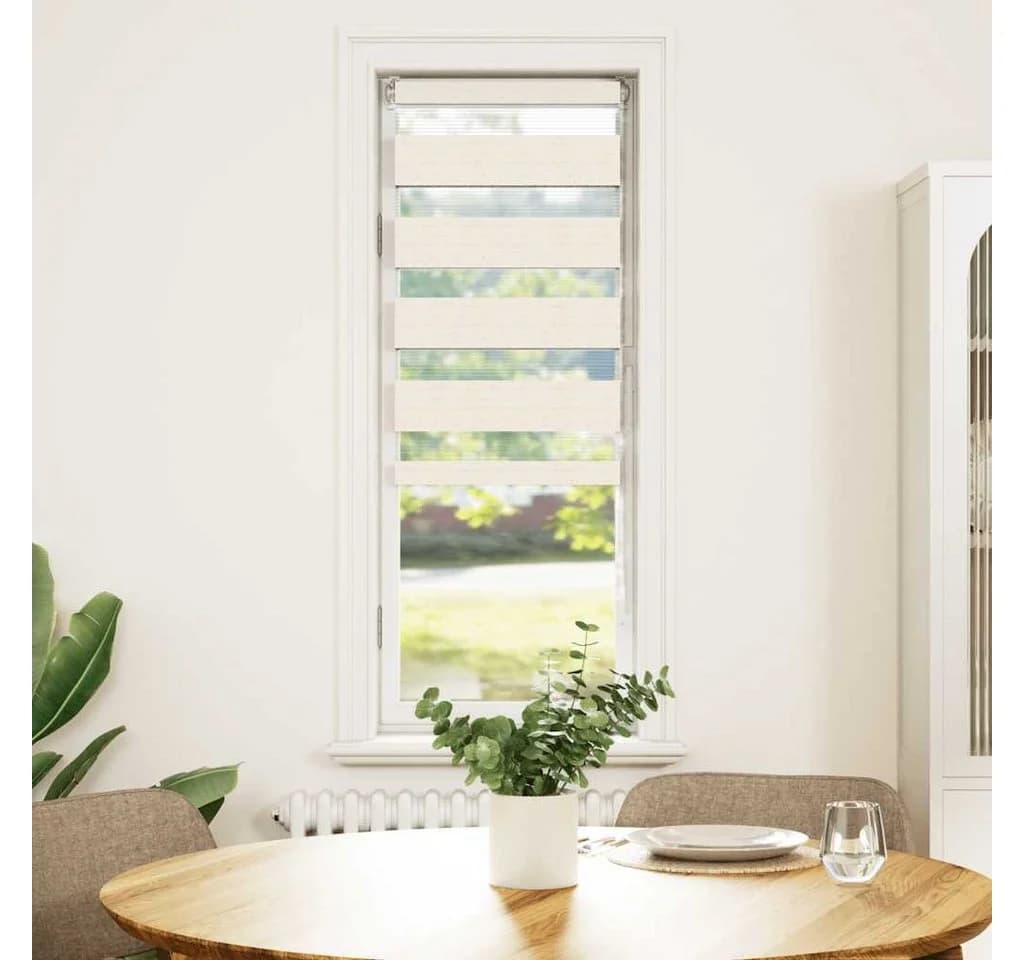 VIDAXL Doppelrollo Zebra Marmorbeige 45x100 cm Polyester