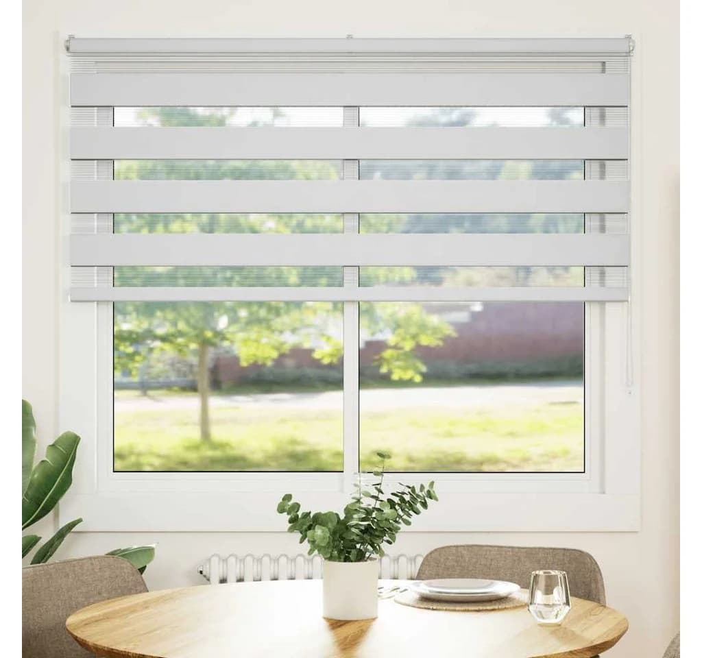 vidaXL Doppelrollo Weiß 165x150 cm Polyester Sichtschutz