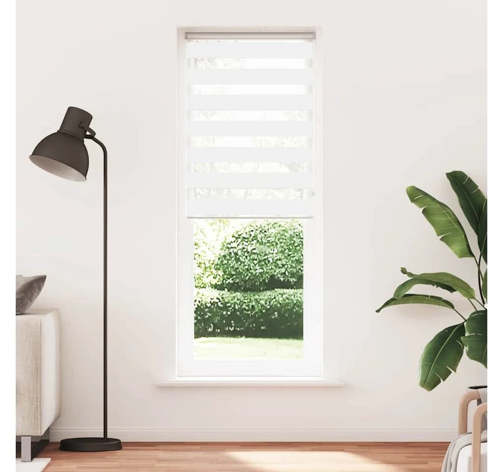 vidaXL Verdunklungsrollo Weiß 90x200 cm Polyester