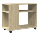 vidaXL Beistelltisch mit Rollen Sonoma Eiche Holzwerkstoff Bild 2