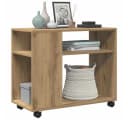 vidaXL Beistelltisch mit Rollen Artisan-Eiche Holzwerkstoff Bild 1