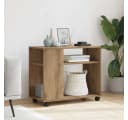 vidaXL Beistelltisch mit Rollen Artisan-Eiche Holzwerkstoff Bild 3