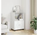 vidaXL Rollschrank Weiß Holzwerkstoff mit Lenkrollen Bild 1