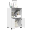 vidaXL Rollschrank Weiß Holzwerkstoff mit Lenkrollen Bild 3