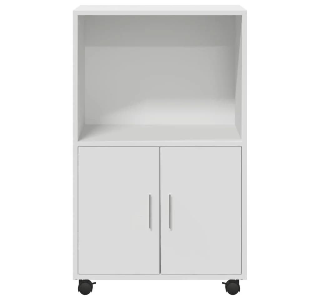 vidaXL Rollschrank Weiß Holzwerkstoff mit Lenkrollen - Bild 4