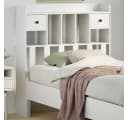 vidaXL Bett Kopfteil Weiß 90 cm Massivholz Kiefer mit Stauraum Bild 1