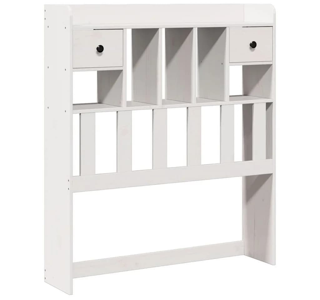 vidaXL Bett Kopfteil Weiß 90 cm Massivholz Kiefer mit Stauraum - Bild 2