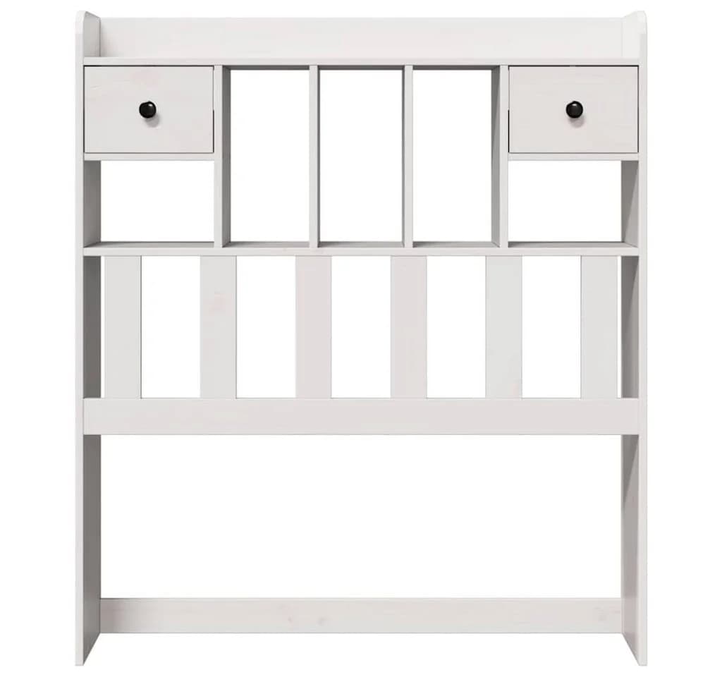 vidaXL Bett Kopfteil Weiß 90 cm Massivholz Kiefer mit Stauraum - Bild 3