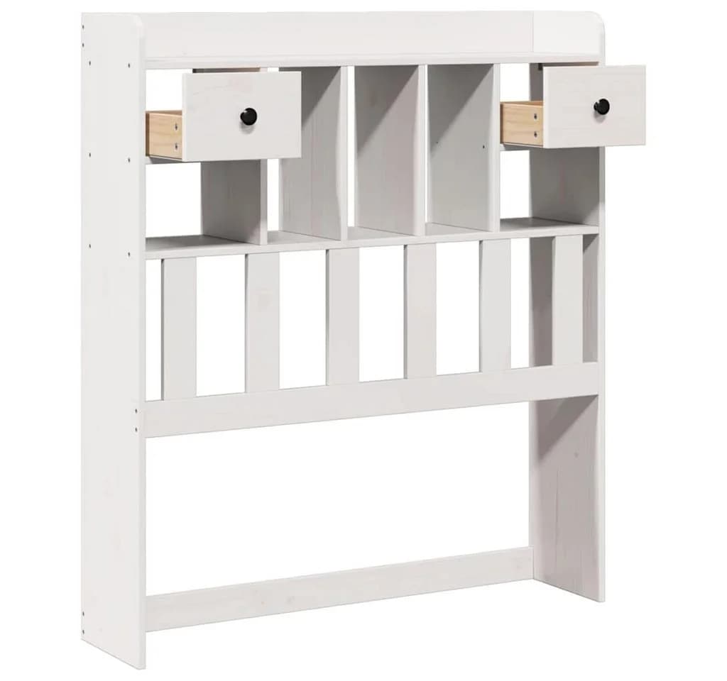 vidaXL Bett Kopfteil Weiß 90 cm Massivholz Kiefer mit Stauraum - Bild 4
