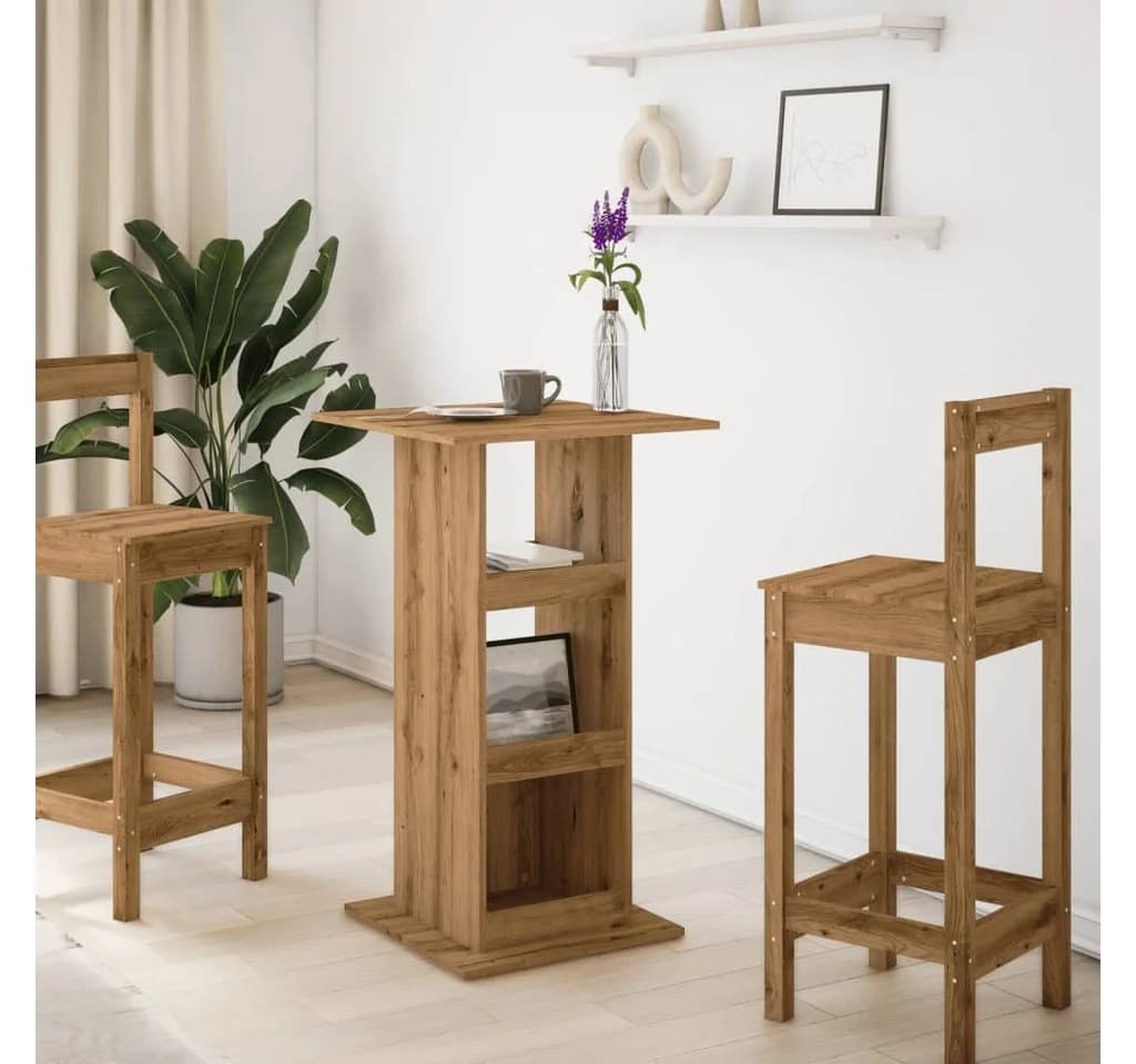 vidaXL Bartisch mit Ablagen Artisan-Eiche Holzwerkstoff - Bild 3