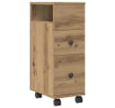 vidaXL Badschrank Schmal mit Rollen Artisan-Eiche Holzwerkstoff Bild 2