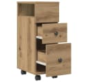 vidaXL Badschrank Schmal mit Rollen Artisan-Eiche Holzwerkstoff Bild 4