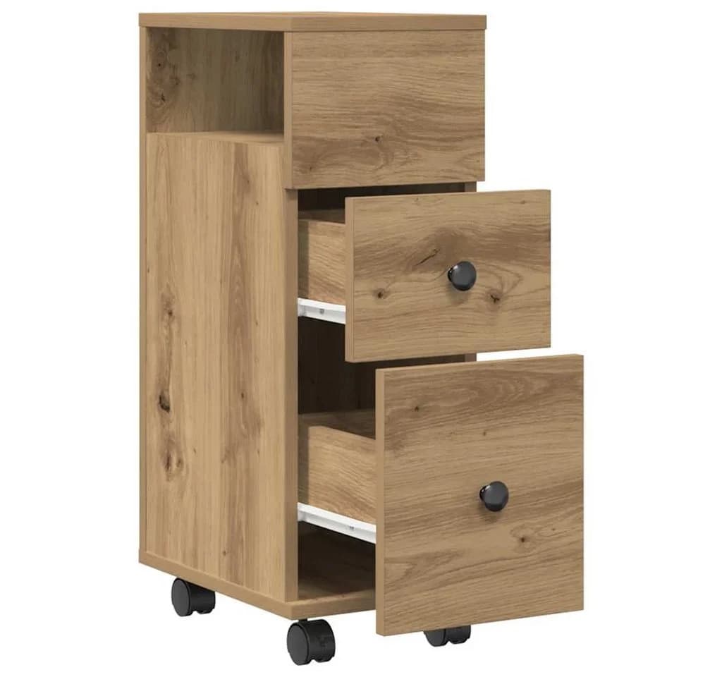 vidaXL Badschrank Schmal mit Rollen Artisan-Eiche Holzwerkstoff - Bild 4