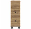 vidaXL Badschrank Schmal mit Rollen Artisan-Eiche Holzwerkstoff Bild 5