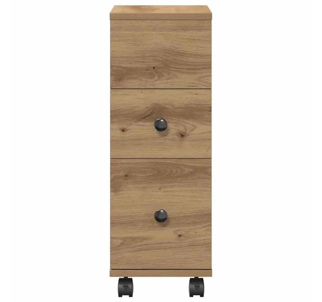 vidaXL Badschrank Schmal mit Rollen Artisan-Eiche Holzwerkstoff - Bild 5