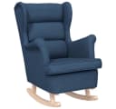 vidaXL Schaukelsessel Blau Stoff Gummibaumholz Bild 2