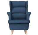 vidaXL Schaukelsessel Blau Stoff Gummibaumholz Bild 4