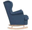vidaXL Schaukelsessel Blau Stoff Gummibaumholz Bild 5