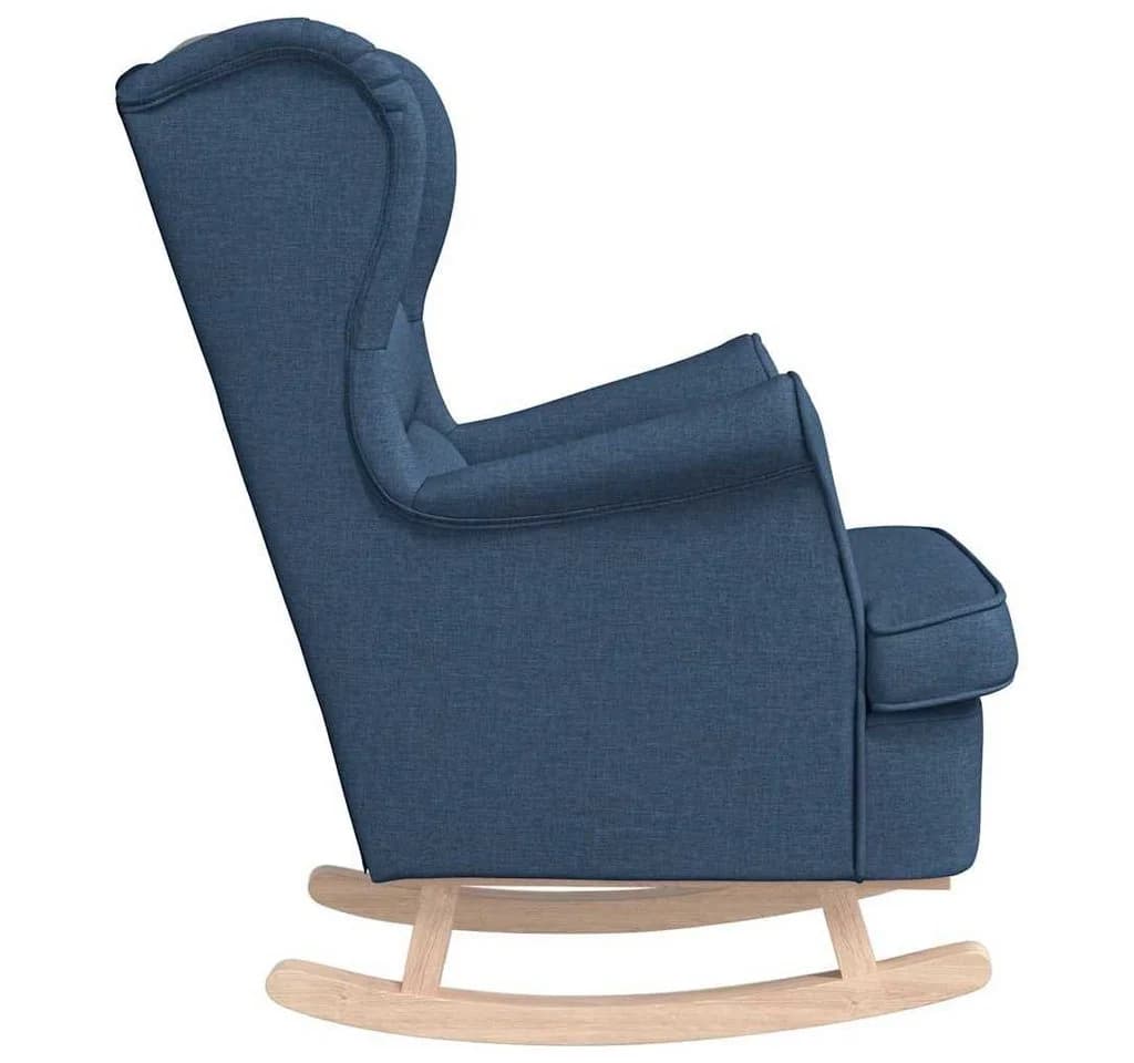 vidaXL Schaukelsessel Blau Stoff Gummibaumholz - Bild 5