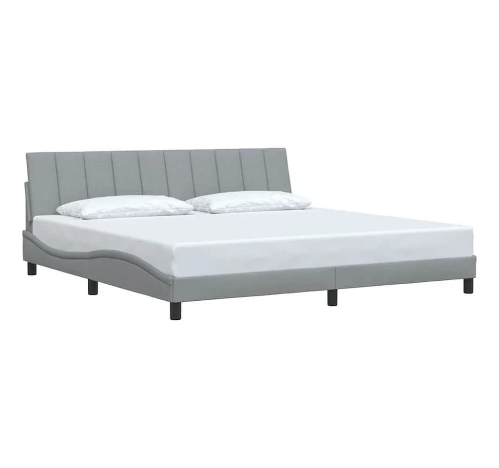 vidaXL Bettgestell Hanko Hellgrau 200x200 cm Stoff - Bild 2