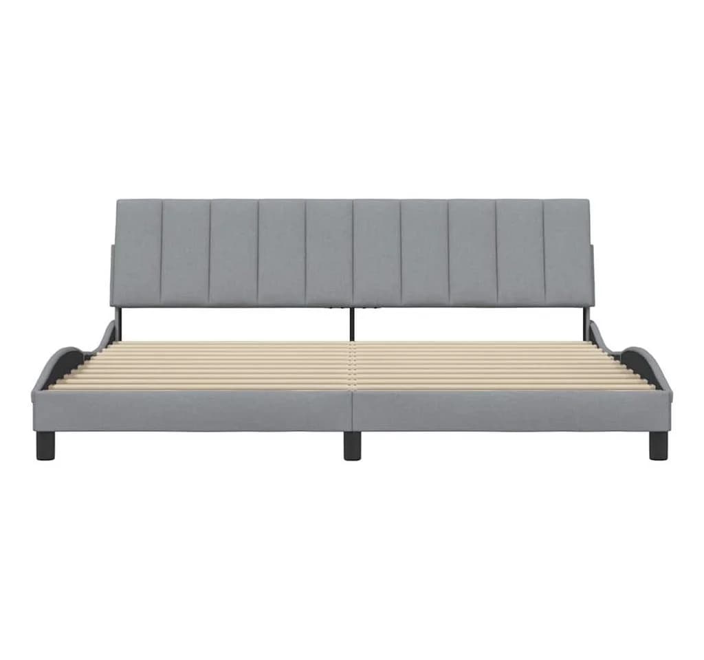 vidaXL Bettgestell Hanko Hellgrau 200x200 cm Stoff - Bild 4
