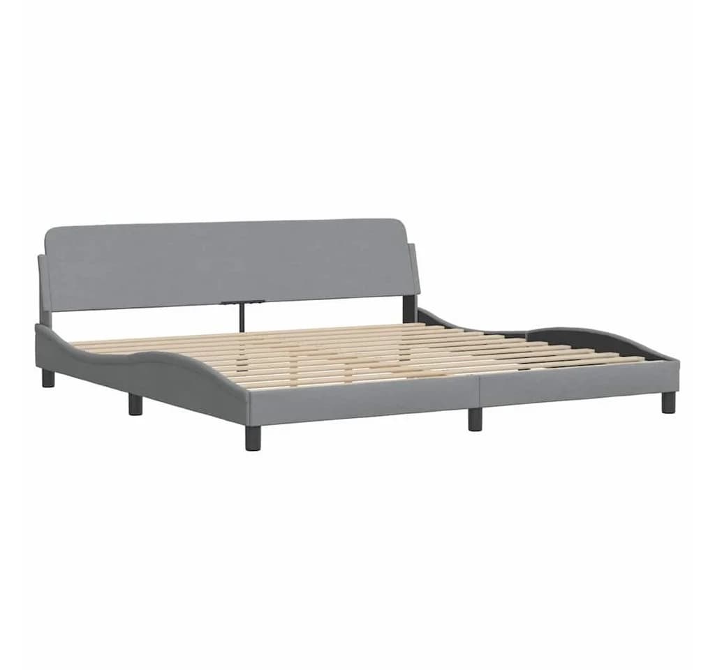 vidaXL Bettgestell Hanko Hellgrau 200x200 cm Stoff - Bild 5