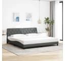 vidaXL Bettgestell Dunkelgrau 200x200 cm mit Lattenrost und Kopfteilkissen Bild 1