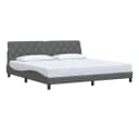 vidaXL Bettgestell Dunkelgrau 200x200 cm mit Lattenrost und Kopfteilkissen Bild 2