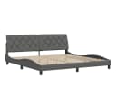 vidaXL Bettgestell Dunkelgrau 200x200 cm mit Lattenrost und Kopfteilkissen Bild 4