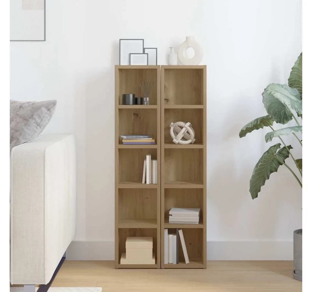 vidaXL CD-Regal 2-tlg. Artisan-Eiche Modern Holzwerkstoff