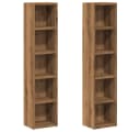 vidaXL CD-Regal 2-tlg. Artisan-Eiche Modern Holzwerkstoff Bild 2