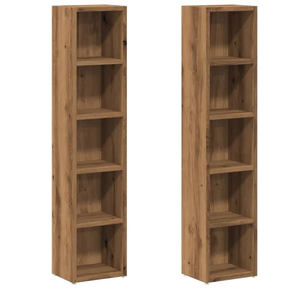 vidaXL CD-Regal 2-tlg. Artisan-Eiche Modern Holzwerkstoff - Bild 2