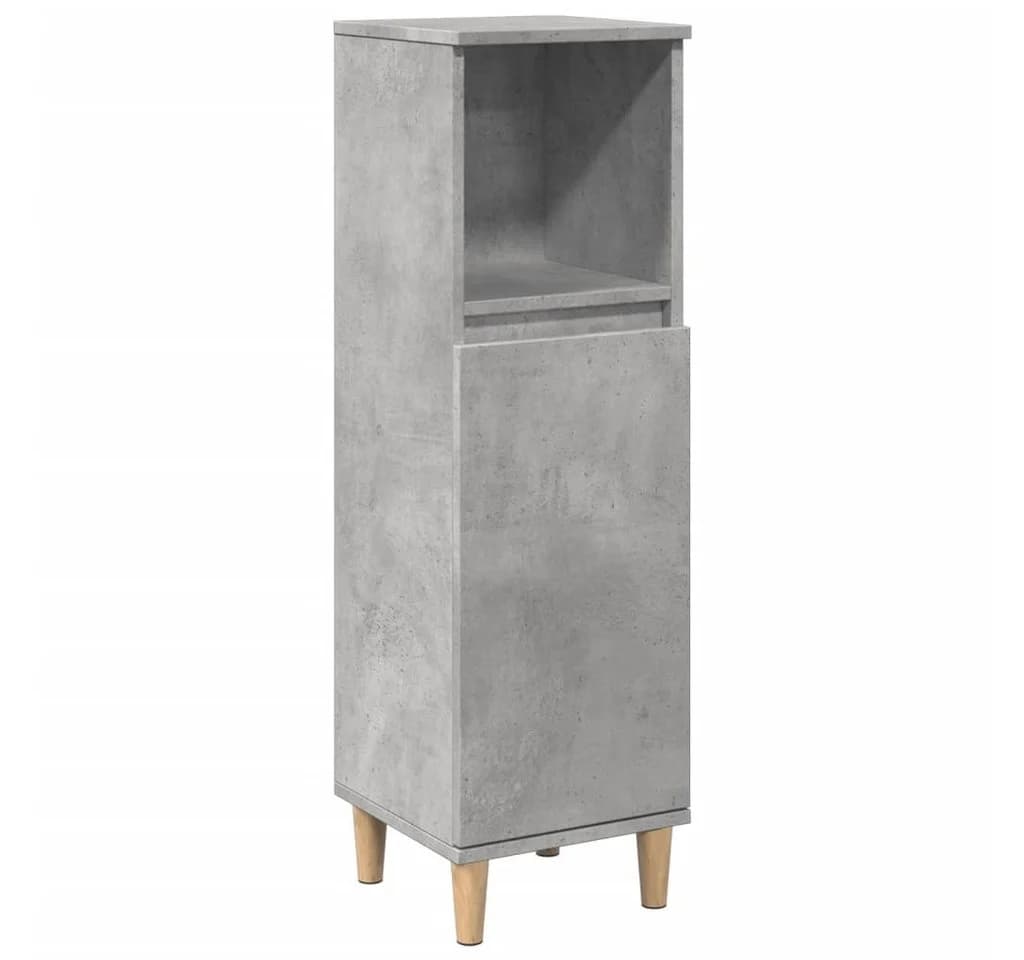 vidaXL Badschrank Betongrau Holzwerkstoff mit Eukalyptusbeinen - Bild 2
