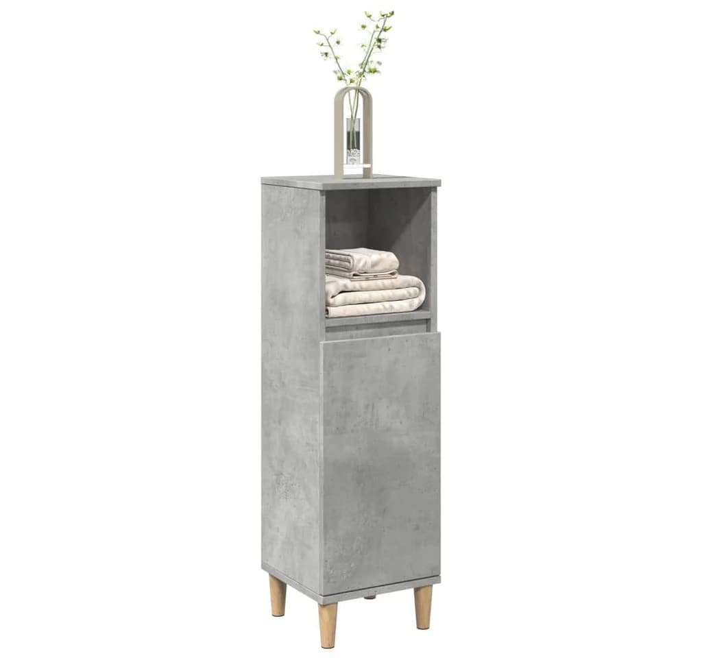 vidaXL Badschrank Betongrau Holzwerkstoff mit Eukalyptusbeinen - Bild 3