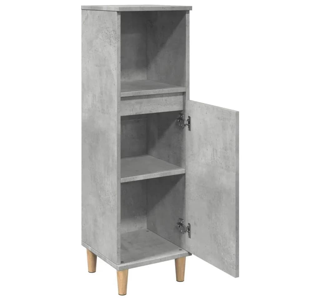 vidaXL Badschrank Betongrau Holzwerkstoff mit Eukalyptusbeinen - Bild 5