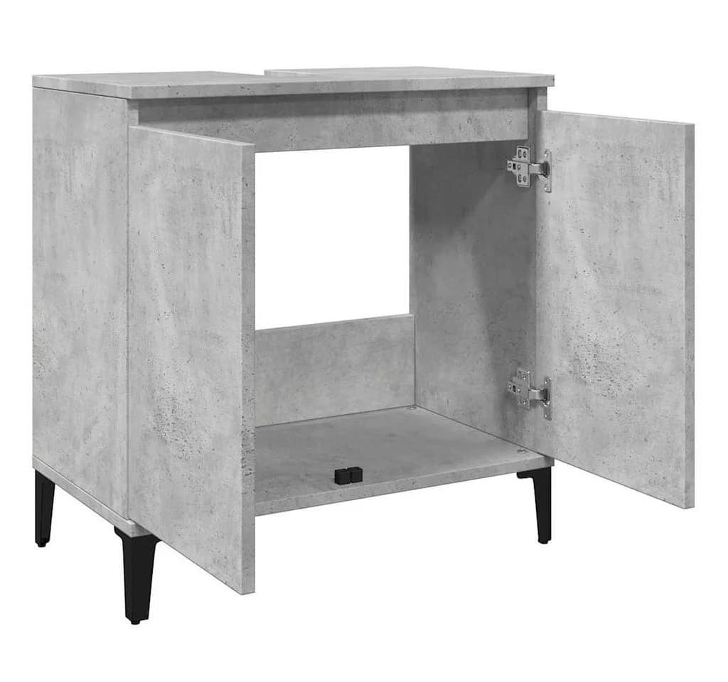 vidaXL Badschrank Betongrau Holzwerkstoff Metallbeine - Bild 5