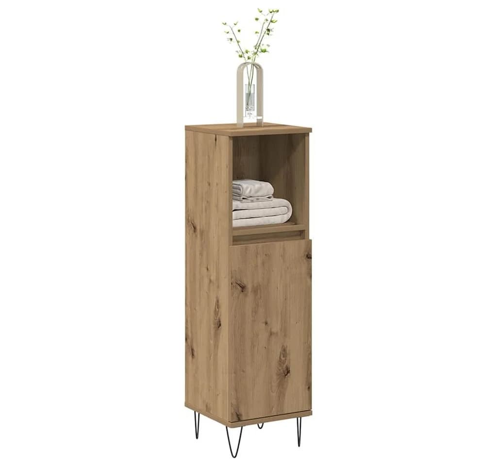 vidaXL Badschrank Artisan-Eiche Holzwerkstoff Eisenfüße