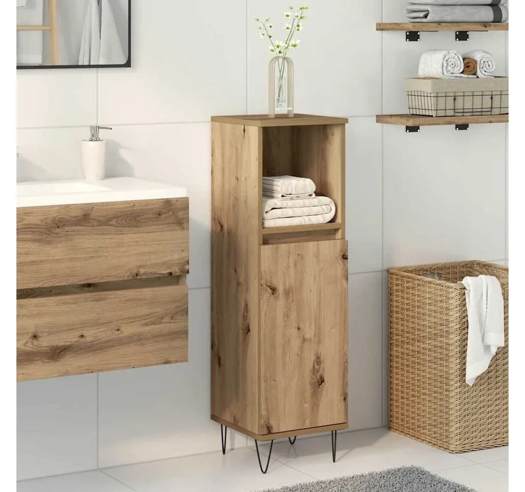 vidaXL Badschrank Artisan-Eiche Holzwerkstoff Eisenfüße - Bild 3