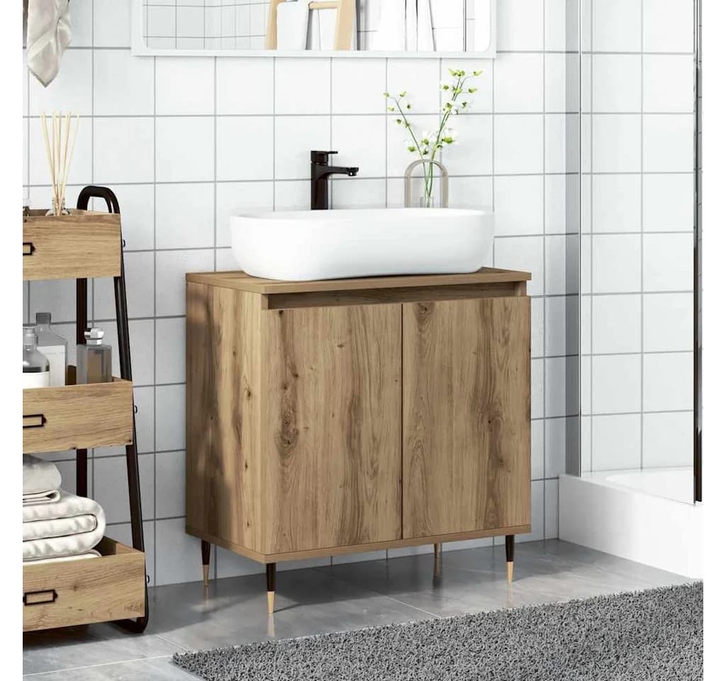 vidaXL Badezimmer-Set Badschrank Artisan-Eiche Holzwerkstoff - Bild 3
