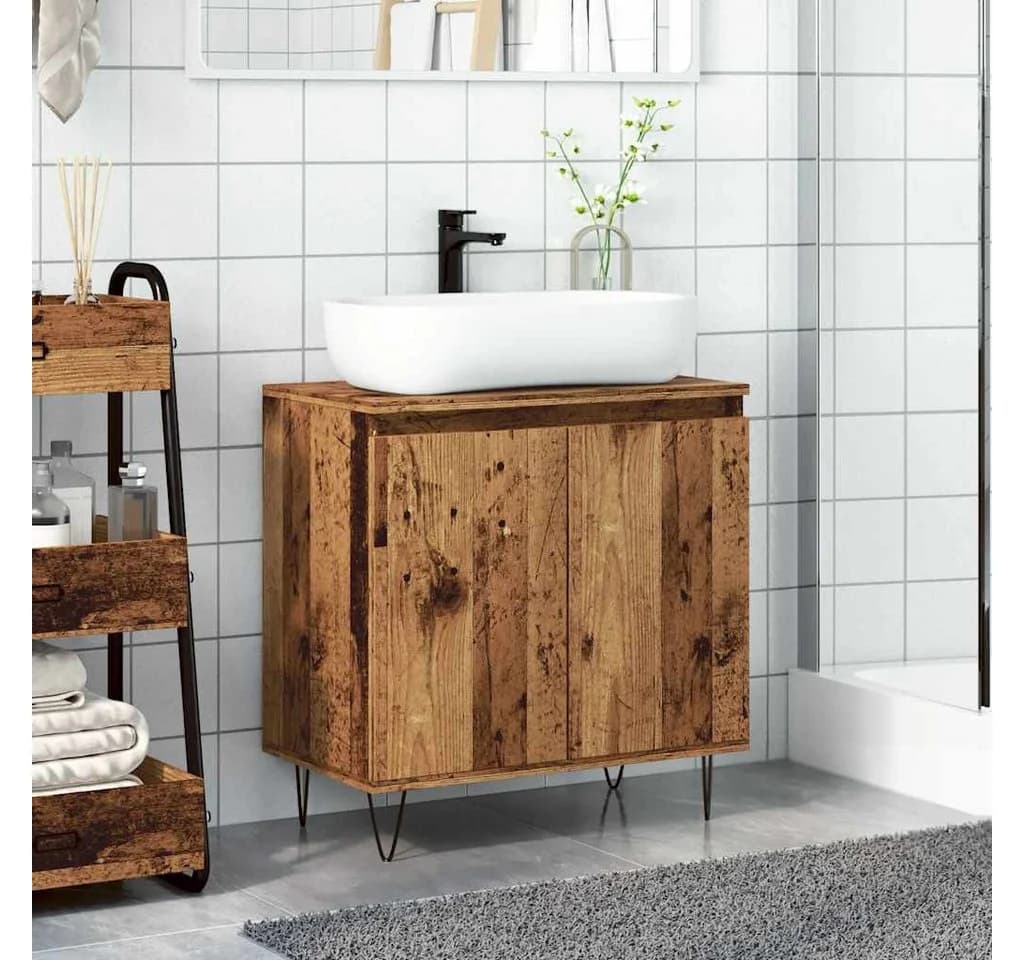vidaXL Badschrank Altholz-Optik 58x33x60 cm Holzwerkstoff - Bild 3