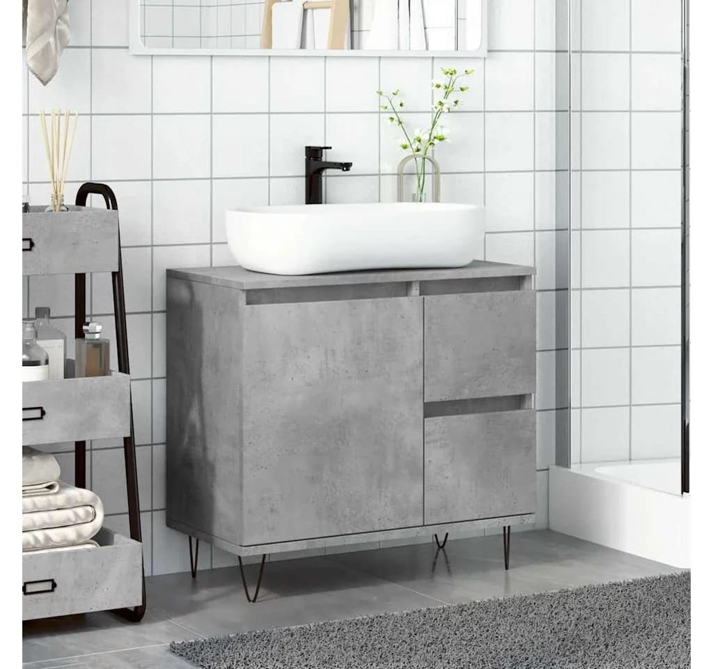 vidaXL Waschbeckenunterschrank Betongrau Industrial Design - Bild 3