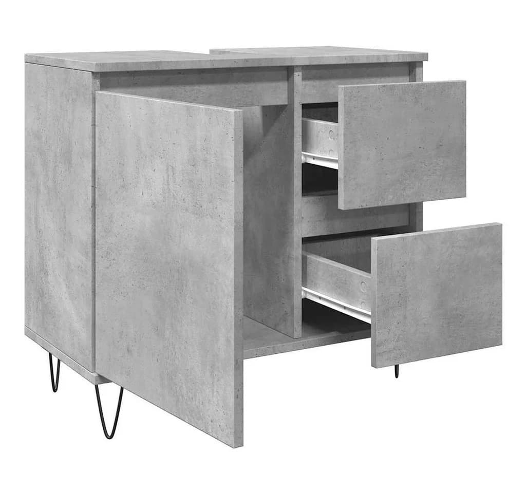vidaXL Waschbeckenunterschrank Betongrau Industrial Design - Bild 5