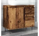 vidaXL Waschbeckenunterschrank Altholz-Optik mit Eisen-Beinen Bild 1