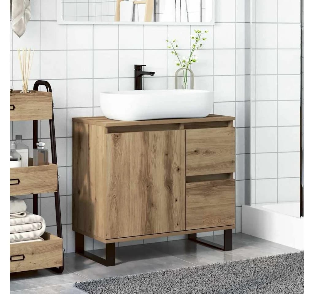 vidaXL Waschbeckenunterschrank Artisan-Eiche 65x33x60 cm - Bild 3