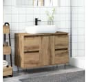 vidaXL Badschrank Artisan-Eiche Holzwerkstoff mit Eisenfüßen Bild 3