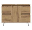 vidaXL Badschrank Artisan-Eiche Holzwerkstoff mit Eisenfüßen Bild 4